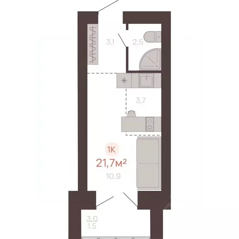 1-к кв. Алтайский край, Новоалтайск ул. Южсиба, 52А (21.7 м) - Фото 0