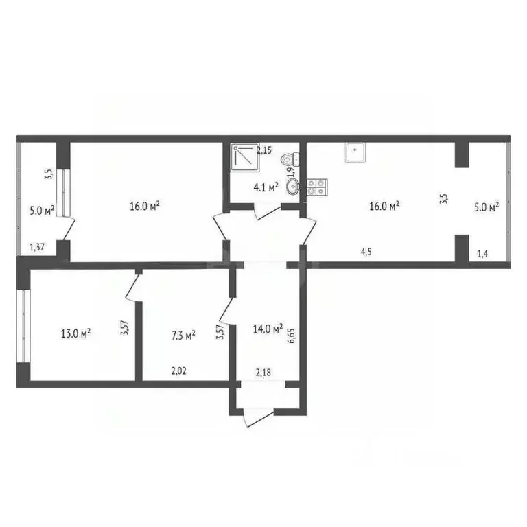 3-к кв. Дагестан, Махачкала ул. Времена Года, 15 (83.0 м) - Фото 2