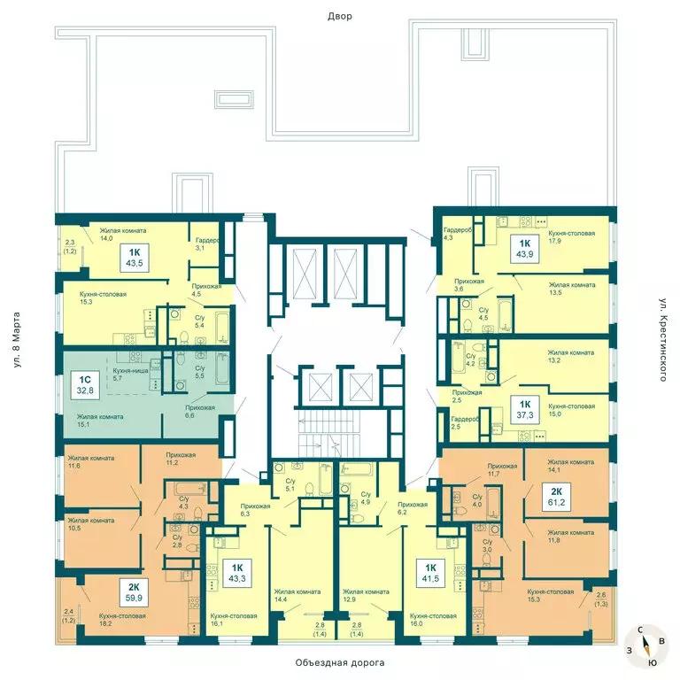 2-комнатная квартира: Екатеринбург, улица 8 Марта, 197 (59.9 м) - Фото 1