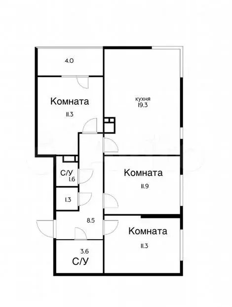 3-к. квартира, 72,8 м, 10/16 эт. - Фото 1