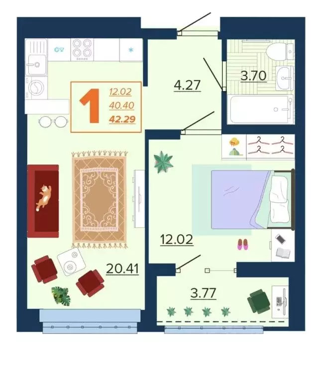1-к кв. Брянская область, Брянск Московский мкр, Микрорайон Акватория ... - Фото 1