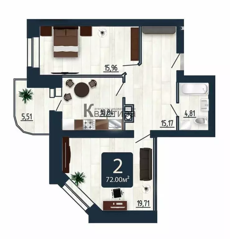 2-комнатная квартира: Смоленск, улица Попова, 30 (72 м) - Фото 1