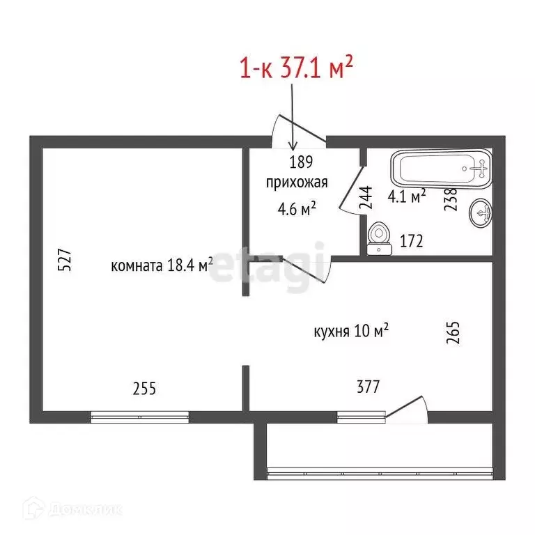 Продаётся 1-к квартира, 37.1 м - Фото 1