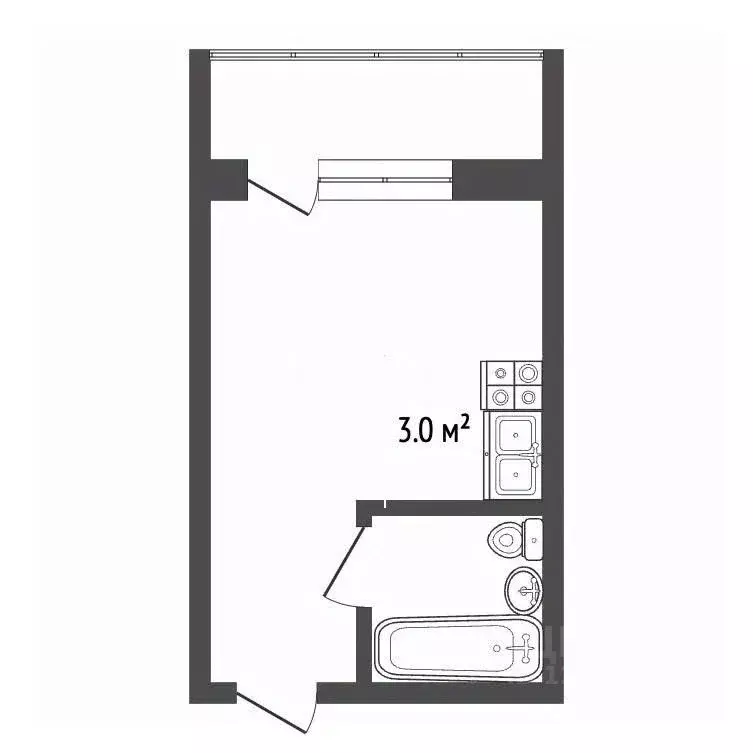 Студия Москва ул. Мостовая, 5к1 (26.7 м) - Фото 1