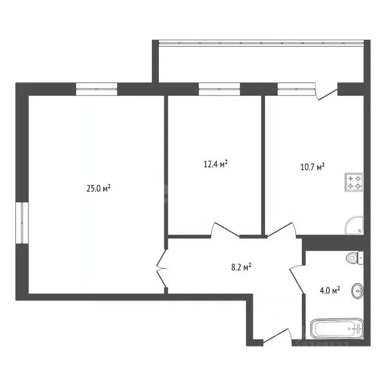 2-к кв. Красноярский край, Красноярск Караульная ул., 39 (63.4 м) - Фото 2