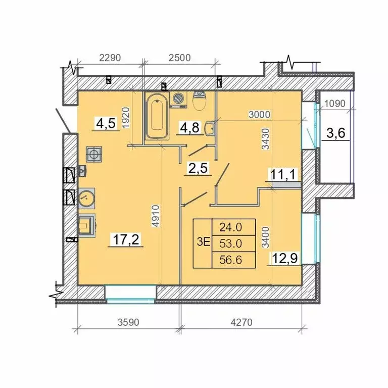 3-комнатная квартира: Иваново, Большой Транспортный переулок, 10 (56.6 ... - Фото 2