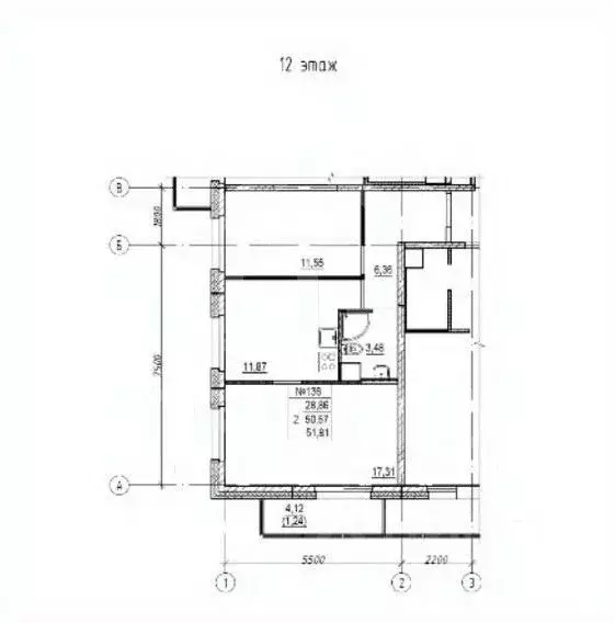 2-к кв. Санкт-Петербург наб. Реки Каменки, 15к3 (51.81 м) - Фото 0