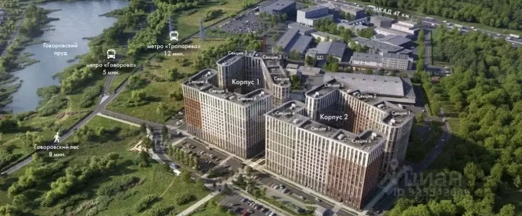 2-к кв. Москва № 3 кв-л, 6к2 (39.58 м) - Фото 1