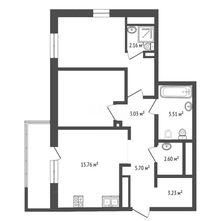 2-комнатная квартира: Тюмень, Краснооктябрьская улица, 10 (66.58 м) - Фото 0