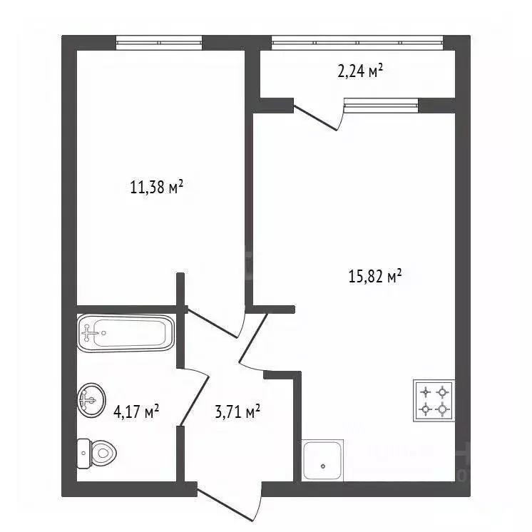 2-к кв. Башкортостан, Уфа ул. Мухаметгалея Искужина, 20 (37.9 м) - Фото 1
