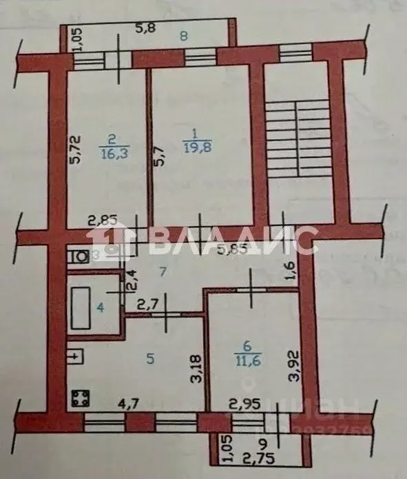3-к кв. Пензенская область, Пенза ул. Маршала Крылова, 3А (78.0 м) - Фото 1