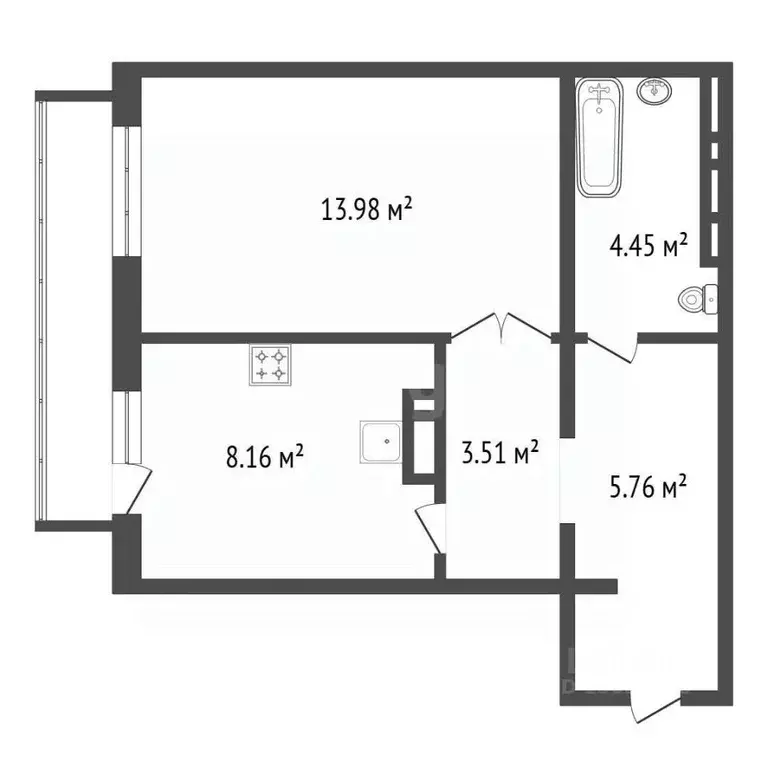 1-к кв. Иркутская область, Иркутск ул. Баррикад, 62/11 (32.4 м) - Фото 2