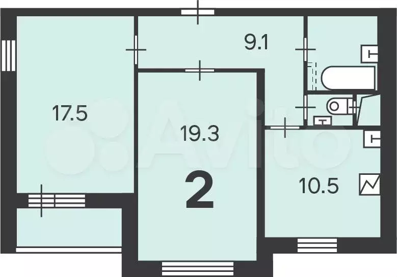 Аукцион: 2-к. квартира, 61,7 м, 2/16 эт. - Фото 1