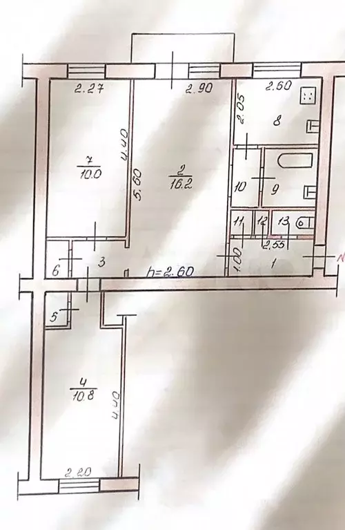 3-к. квартира, 53,4 м, 2/5 эт. - Фото 0