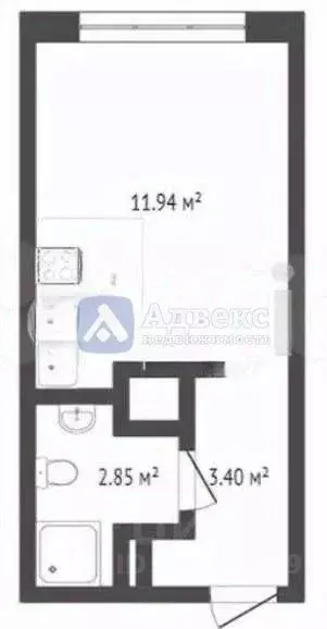 Студия Тюменская область, Тюмень ул. Первооткрывателей, 14 (17.8 м) - Фото 1