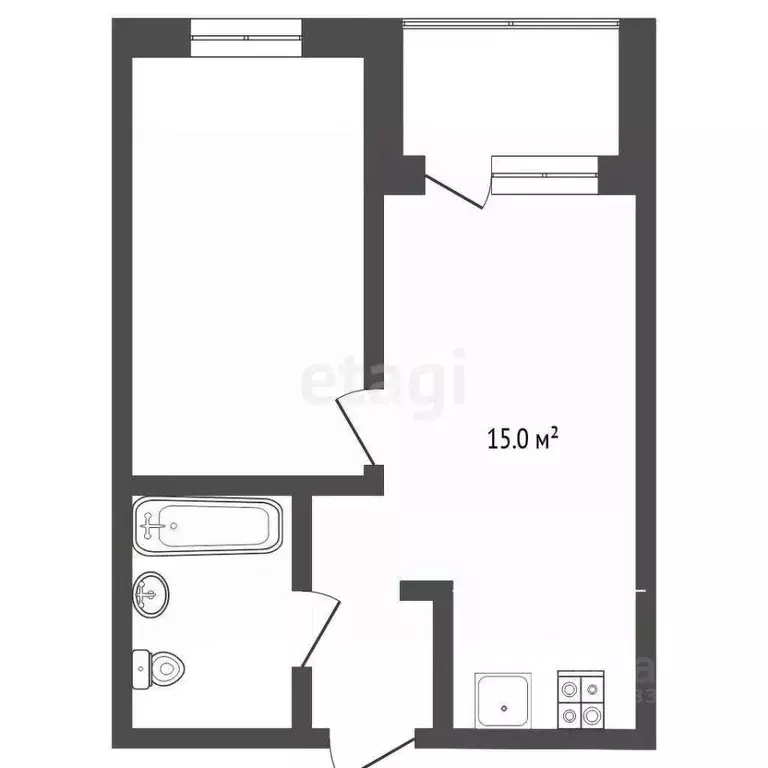 1-к кв. Тюменская область, Тюмень ул. Владимира Бахарева, 3к1 (36.4 м) - Фото 1