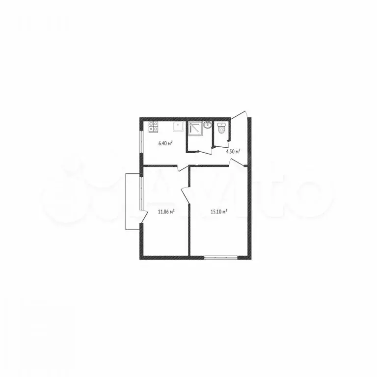 2-к. квартира, 43 м, 4/5 эт. - Фото 0