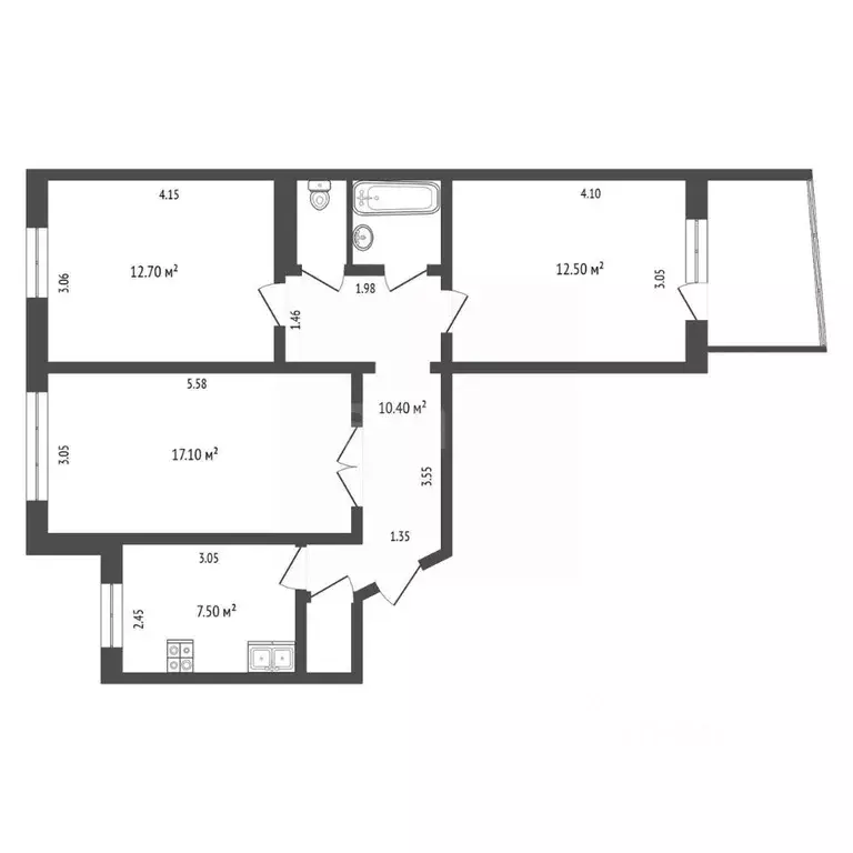 3-к кв. Чувашия, Чебоксары ул. 139-й Стрелковой Дивизии, 10 (64.0 м) - Фото 2