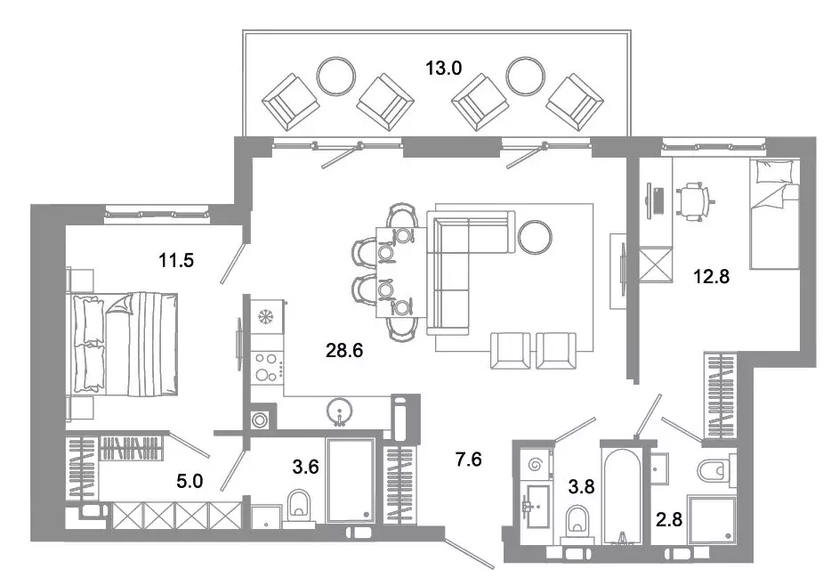 2-комнатная квартира: Астрахань, улица Латышева, 16А (88.7 м) - Фото 1
