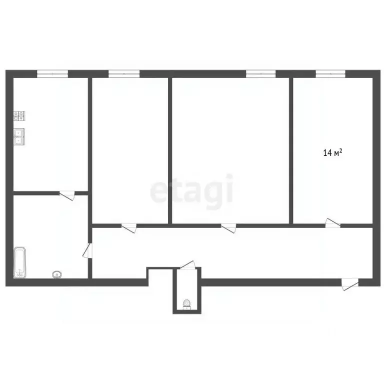 Комната Санкт-Петербург Боровая ул., 59-61 (13.0 м) - Фото 2