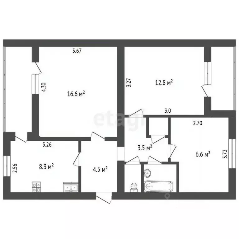 3-к кв. Ростовская область, Аксай ул. Вартанова, 2А (60.0 м) - Фото 0
