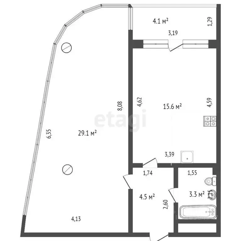 2-к кв. Севастополь ш. Фиолентовское, 134к5 (55.0 м) - Фото 1