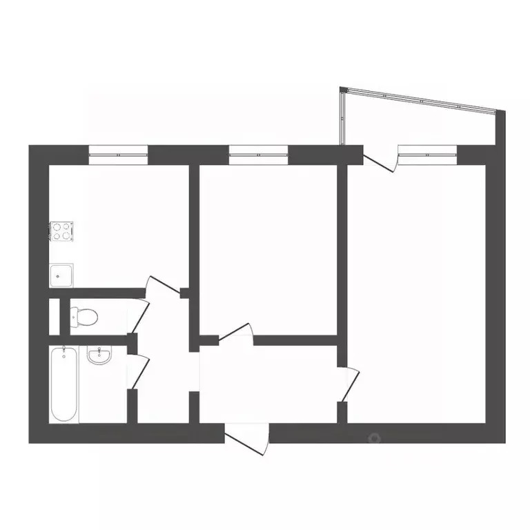 2-к кв. Тюменская область, Тюмень Широтная ул., 25 (50.4 м) - Фото 2