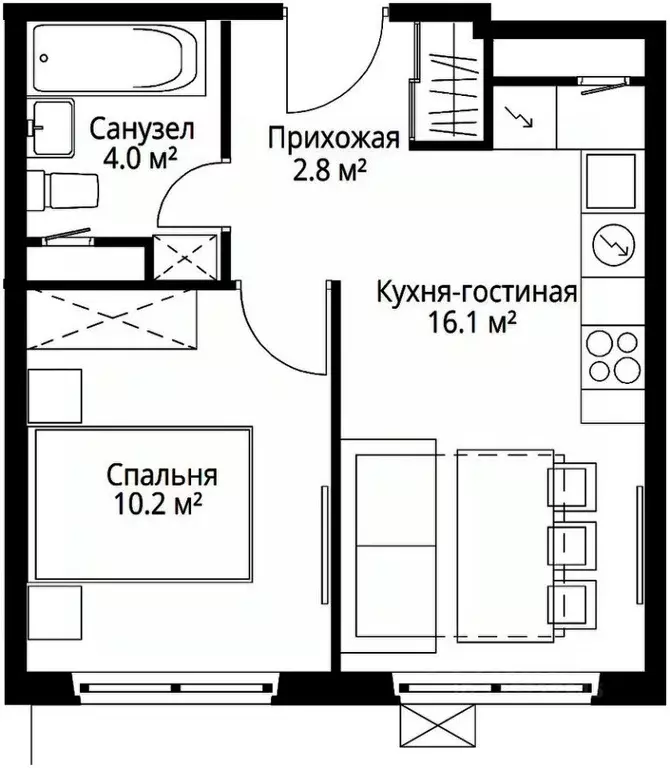 1-к кв. Московская область, Ленинский городской округ, д. Сапроново, ... - Фото 1