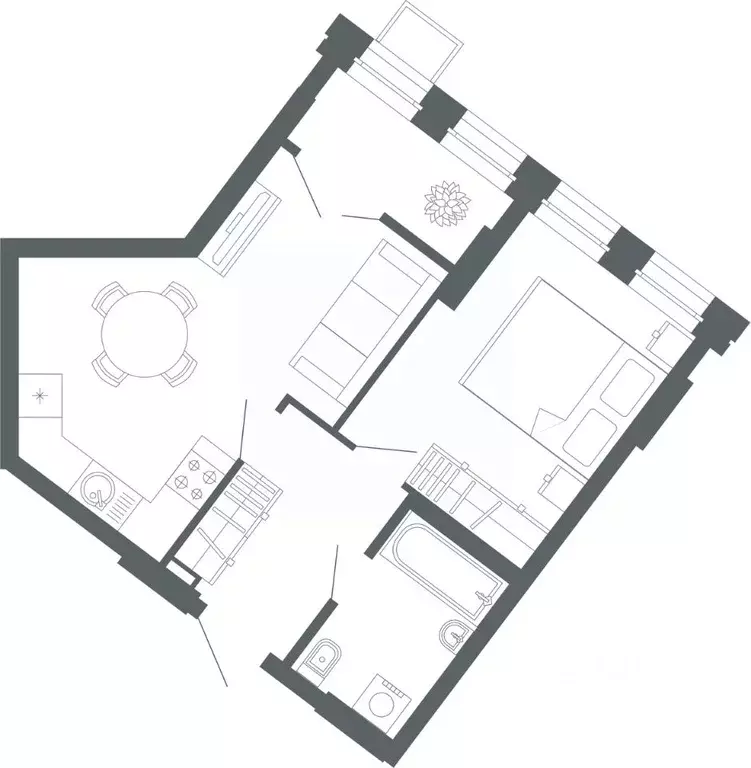 1-к кв. Свердловская область, Екатеринбург ул. Мира, 47/6 (45.4 м) - Фото 0