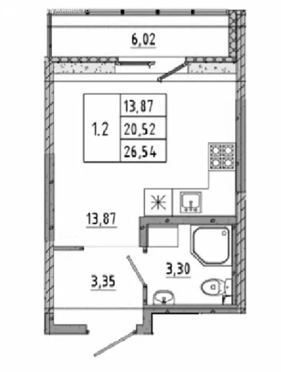 Квартира-студия: Бугры, Тихая улица, 7к5 (23.53 м) - Фото 0