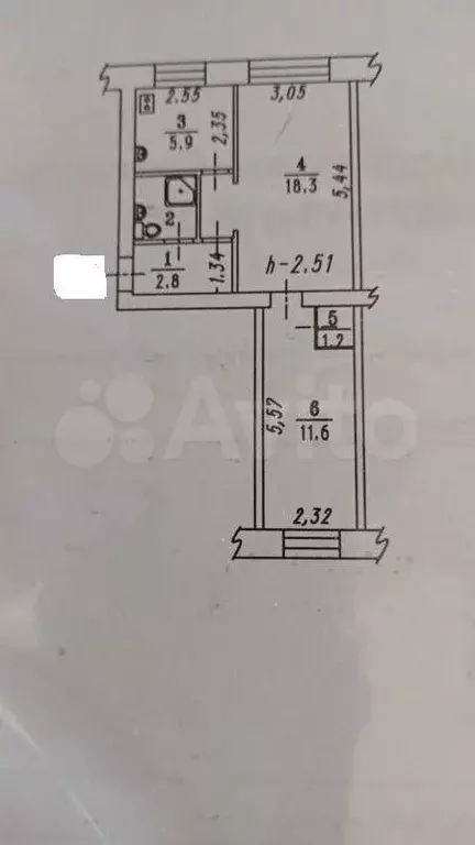 2-к. квартира, 42,8 м, 2/5 эт. - Фото 0