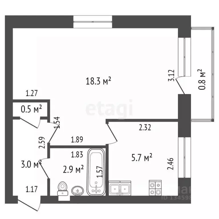 1-к кв. Марий Эл, Йошкар-Ола ул. Кремлевская, 20 (30.4 м) - Фото 1