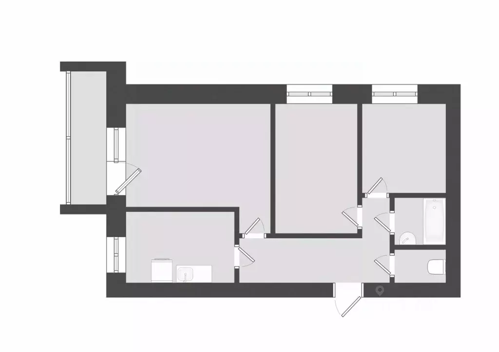 3-к кв. Коми, Сыктывкар ул. Морозова, 167 (59.1 м) - Фото 1