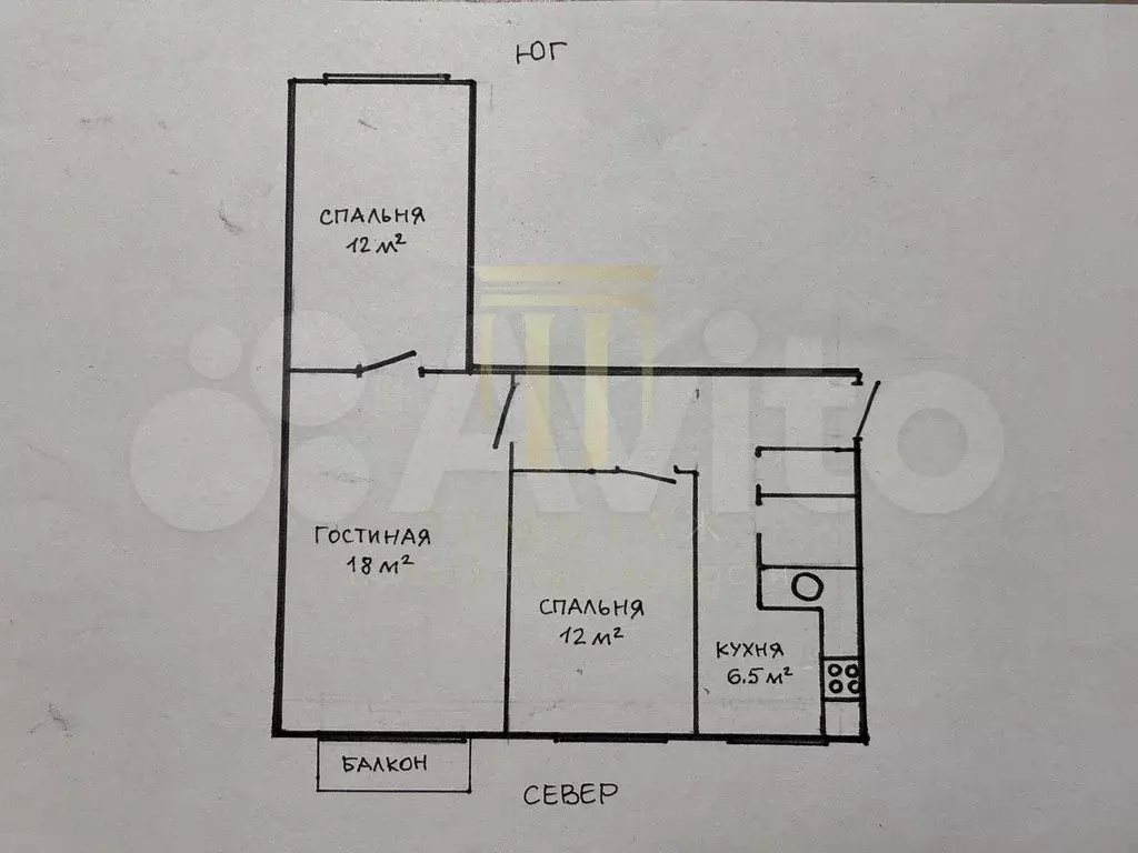 3-к. квартира, 60 м, 6/9 эт. - Фото 0