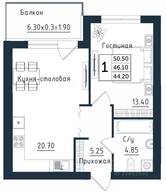 1-к кв. Калининградская область, Янтарный пгт Янтарные Сезоны жилой ... - Фото 0