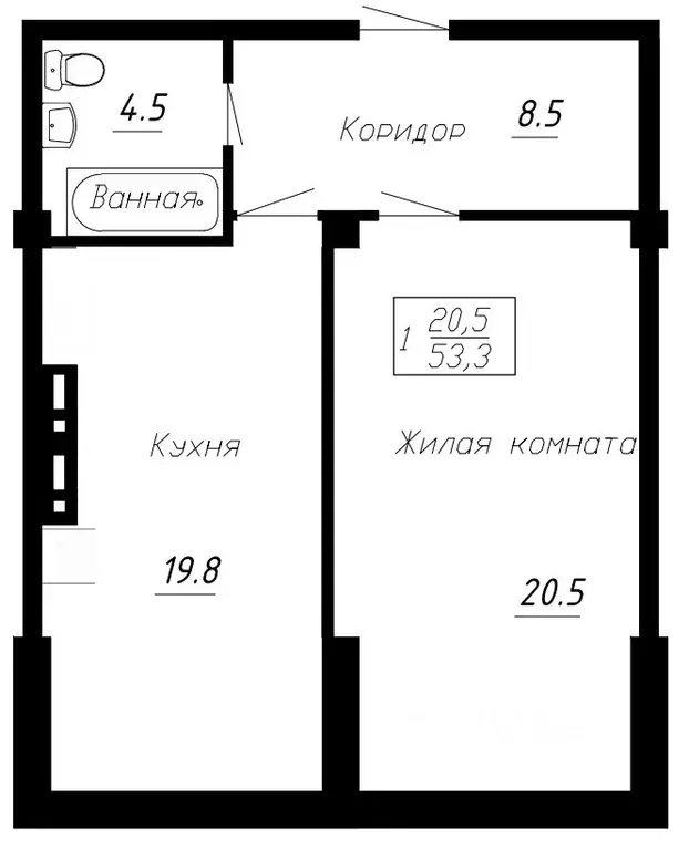 1-к кв. Ставропольский край, Ессентуки  (53.3 м) - Фото 0