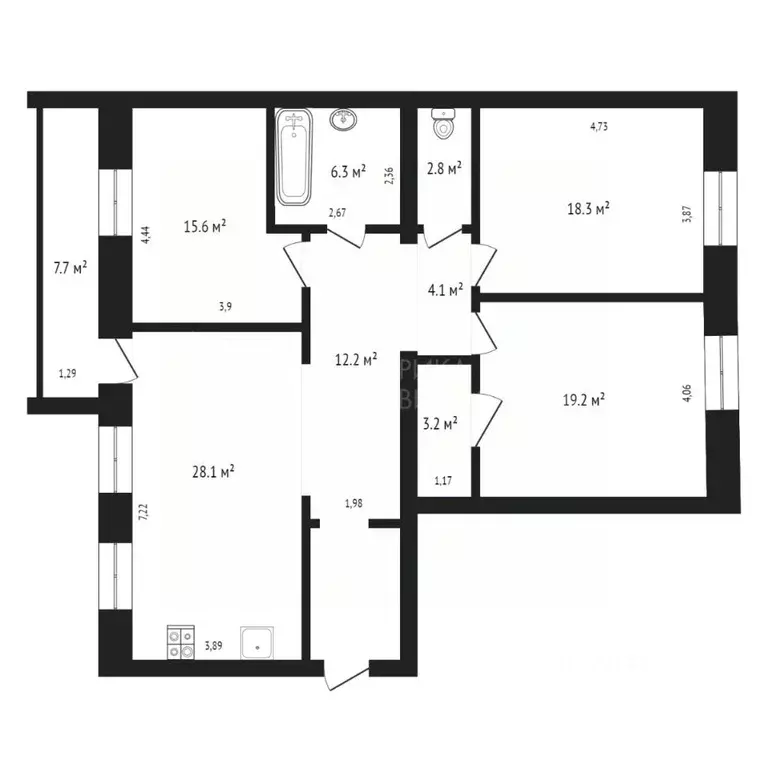 3-к кв. Тюменская область, Тюмень ул. Тимофея Кармацкого, 5к1 (115.7 ... - Фото 1