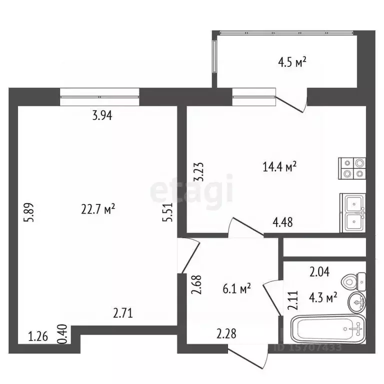 1-к кв. Санкт-Петербург ул. Среднерогатская, 20 (47.5 м) - Фото 2