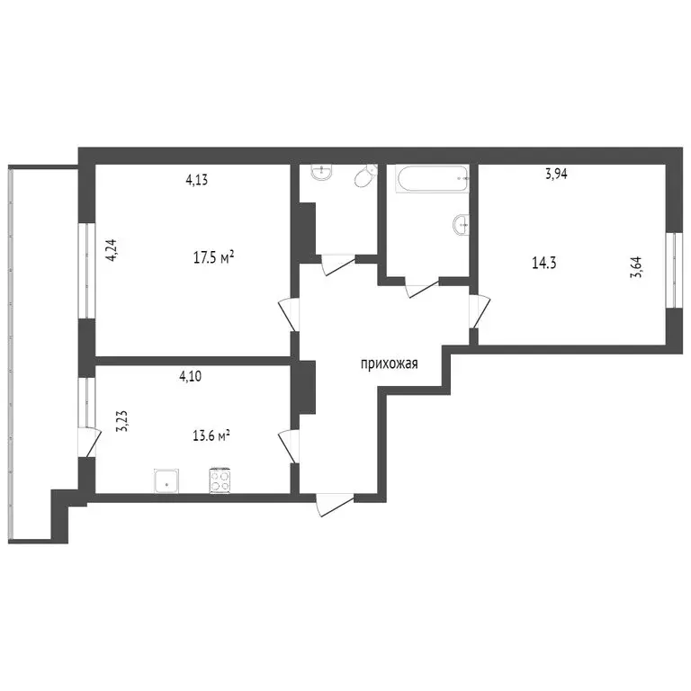 2-комнатная квартира: Омск, улица Крупской, 8/1 (62.3 м) - Фото 1