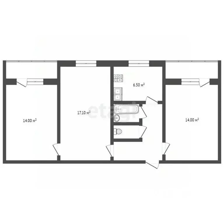 3-к кв. Мордовия, Саранск ул. Фридриха Энгельса, 1 (63.0 м) - Фото 2