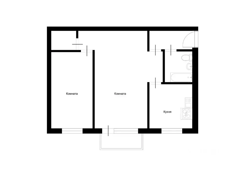 2-к кв. Тульская область, Тула ул. Кауля, 5к2 (43.4 м) - Фото 2
