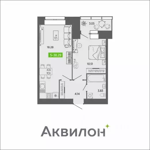 1-к кв. Архангельская область, Архангельск ул. Урицкого (38.29 м) - Фото 0