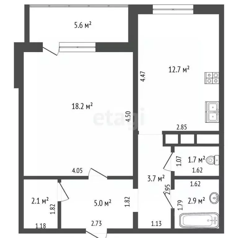 1-к кв. Самарская область, Самара просека 5-я, 103 (49.0 м) - Фото 2
