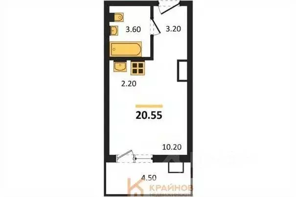 Студия Воронежская область, Новоусманский район, пос. Отрадное ул. ... - Фото 0