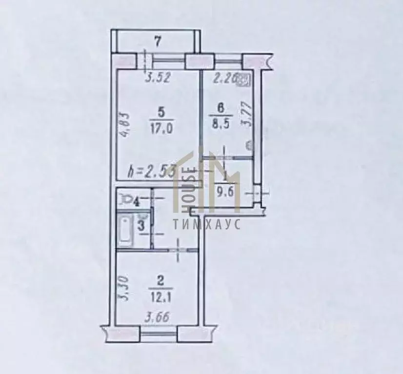 2-к кв. Омская область, Омск ул. 3-я Молодежная, 50 (53.1 м) - Фото 2