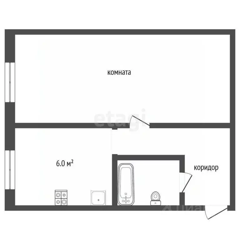 1-к кв. Владимирская область, Муром Орловская ул., 19 (29.5 м) - Фото 1