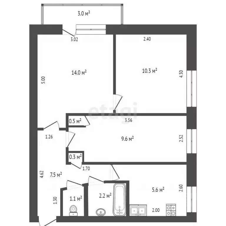 3-к кв. Крым, Саки ул. Советская (51.1 м) - Фото 0