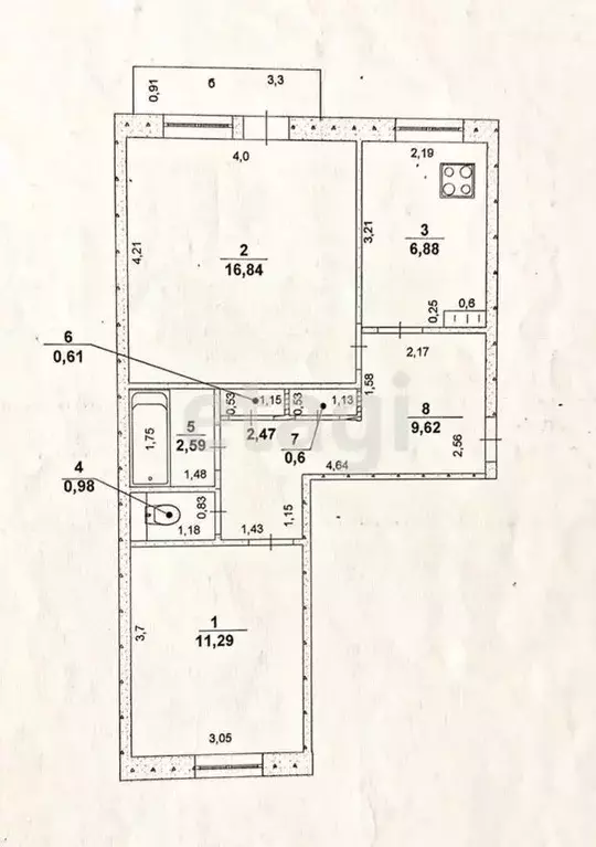 2-к кв. Ульяновская область, Ульяновский район, Большеключищенское ... - Фото 1