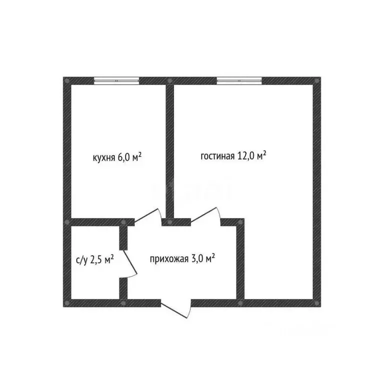 1-к кв. Краснодарский край, Новороссийск Прямая ул., 31 (20.6 м) - Фото 2