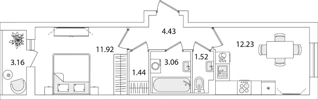 1-к кв. Санкт-Петербург ул. Тамбасова, 5Н (36.18 м) - Фото 0